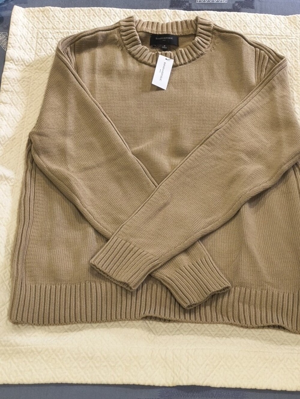 Banana Republic Factory Plaited Crew-Neck 100% Cotton Sweater